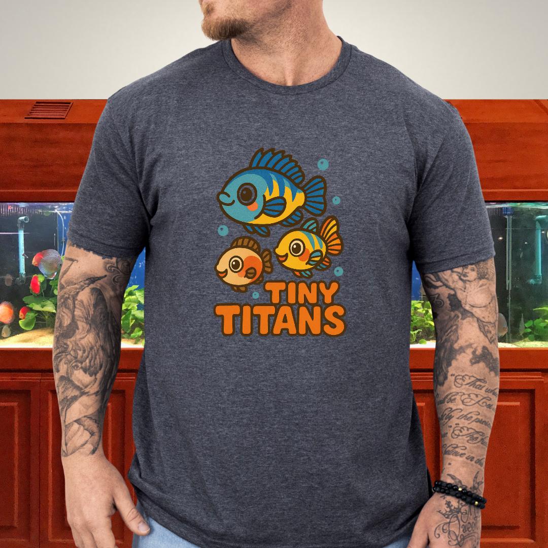 Tiny Titans Tee – Kawaii Dwarf Cichlid Cartoon Design-T-Shirt-Fish & Friends Tees