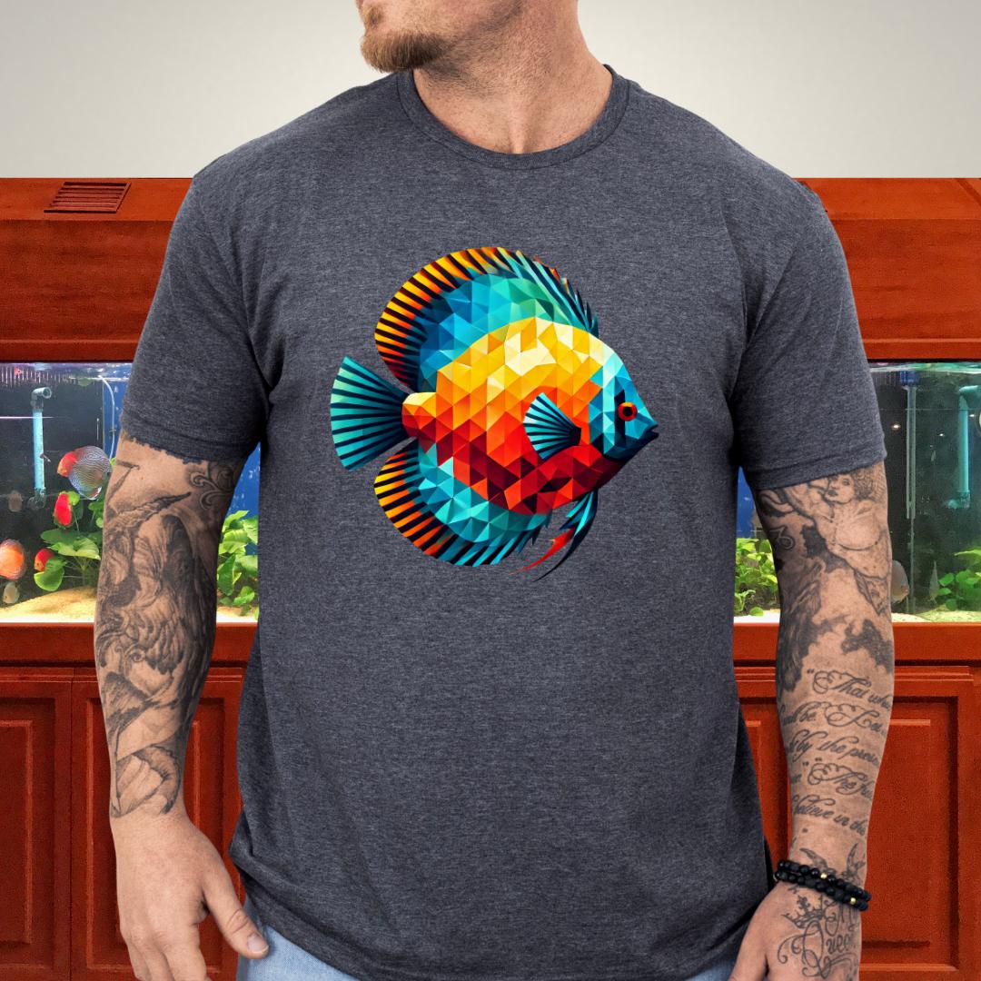 Geometric Discus Fish T-Shirt – Polygonal Aquarium Art-T-Shirt-Fish & Friends Tees