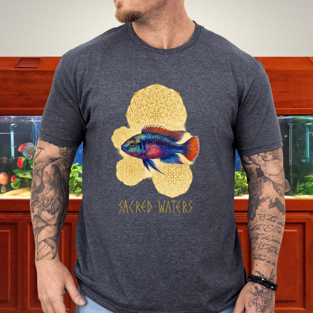 Sacred Waters Tee – Kribensis with Mandala Geometry Design-T-Shirt-Fish & Friends Tees