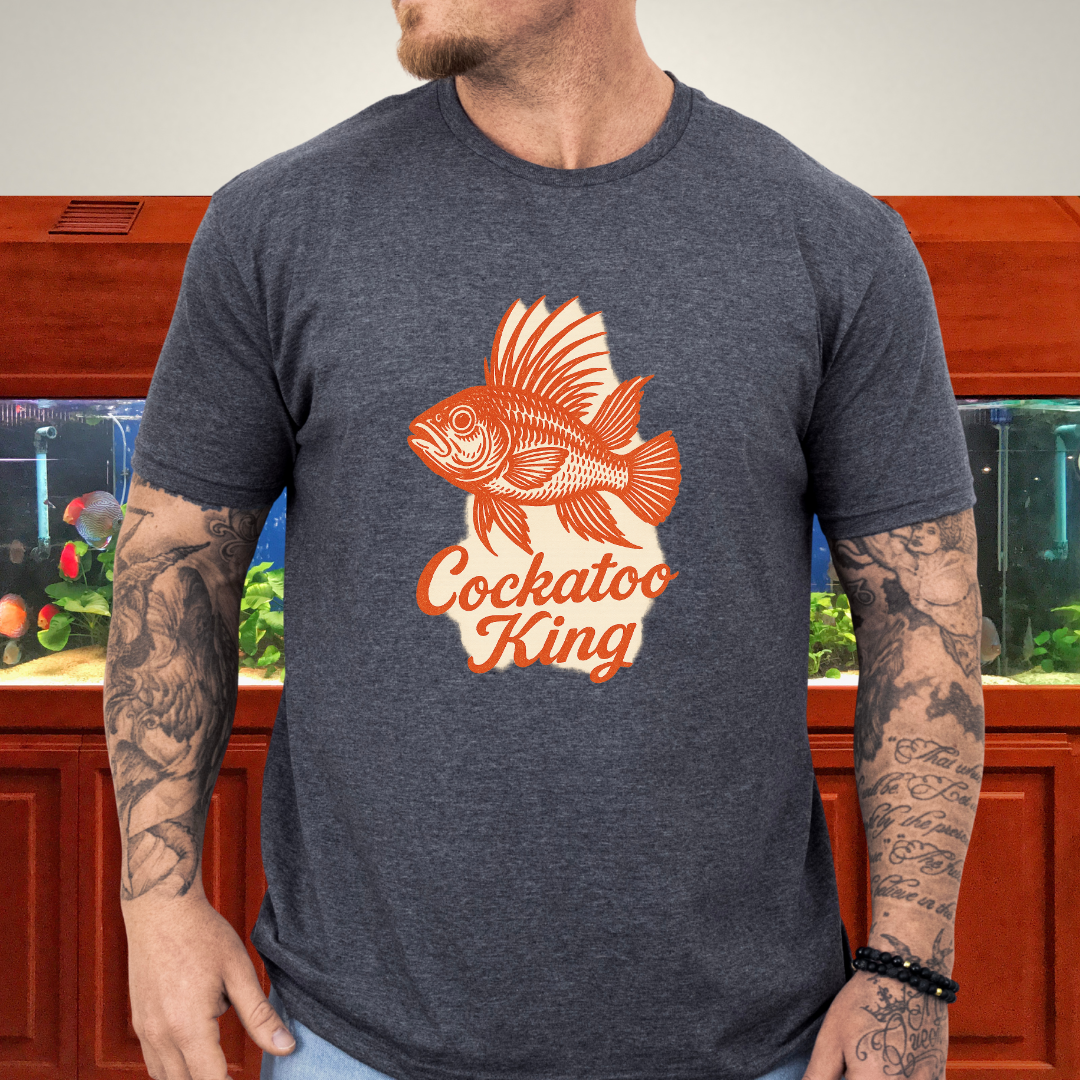 Cockatoo King Tee – Retro Apistogramma Letterpress Design