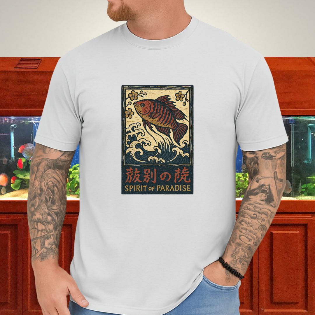 Spirit of Paradise Tee – Ukiyo-e Paradise Fish Wave Design