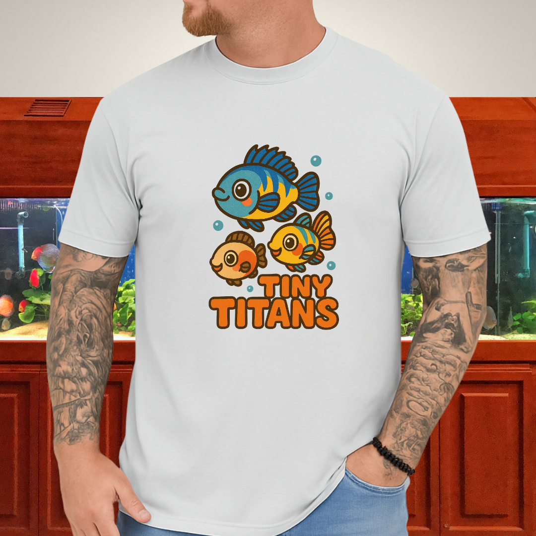 Tiny Titans Tee – Kawaii Dwarf Cichlid Cartoon Design