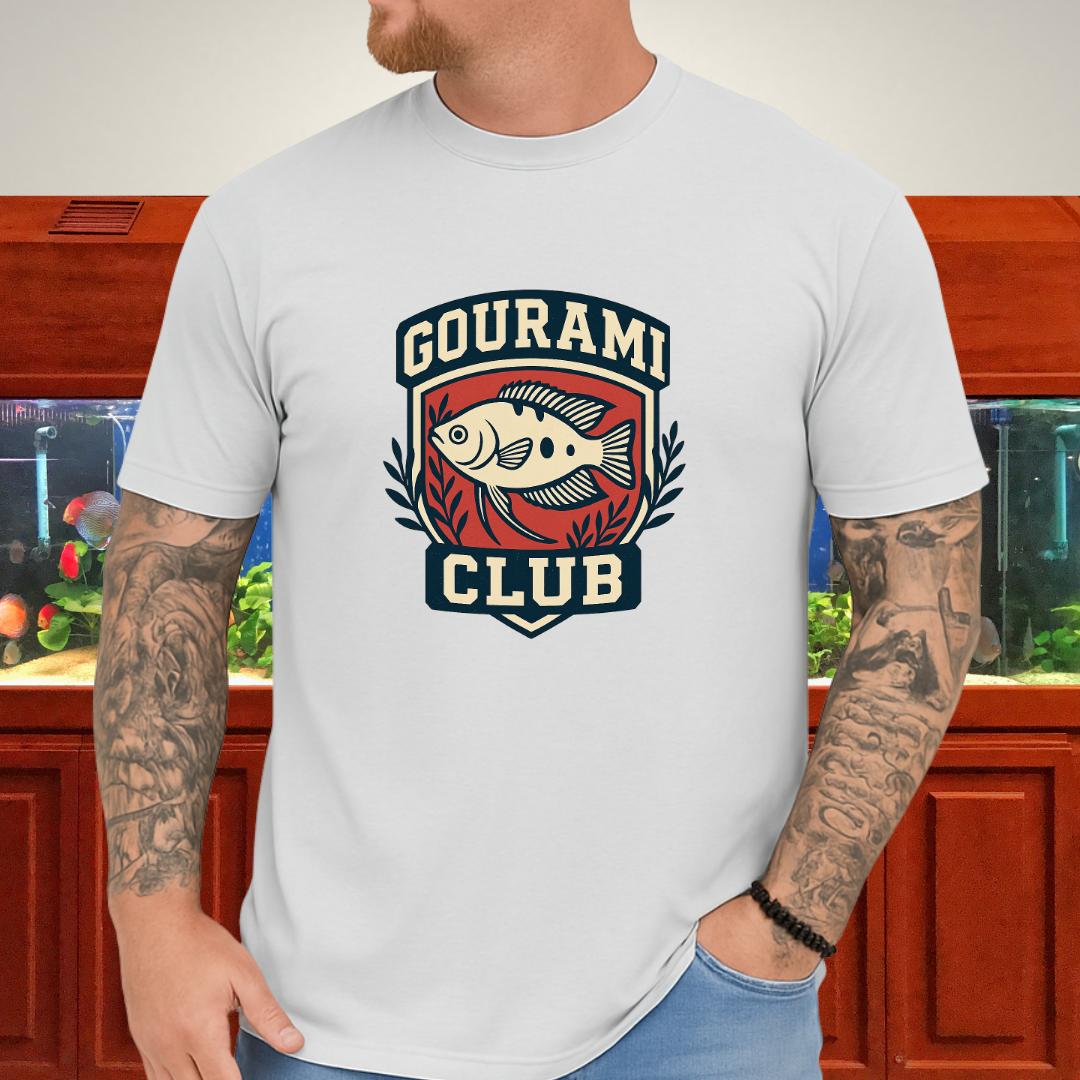 Gourami Club Tee – Retro Crest Three-Spot Gourami Design