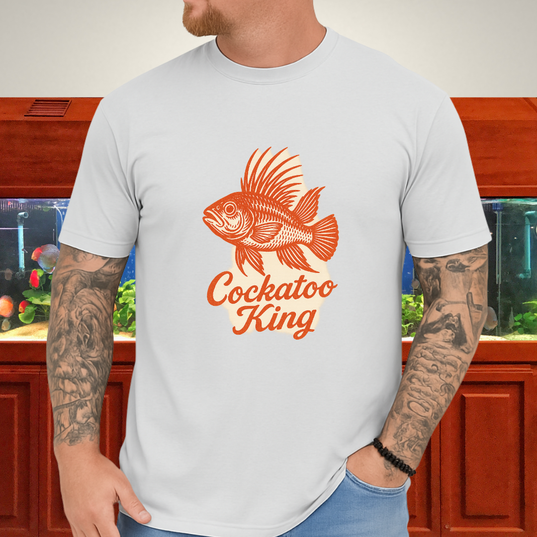 Cockatoo King Tee – Retro Apistogramma Letterpress Design