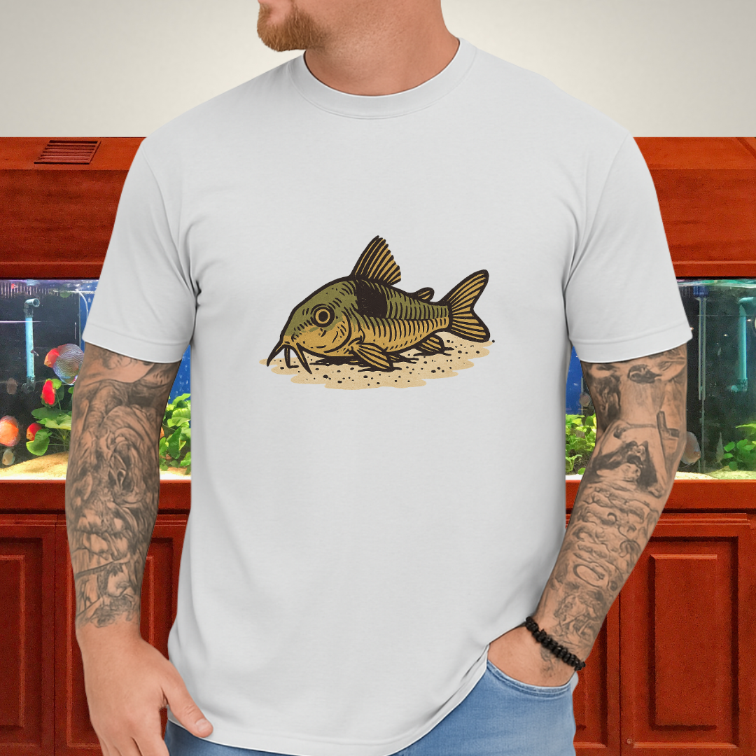 Bronze Corydoras Tee – Realistic Sand Rest Design