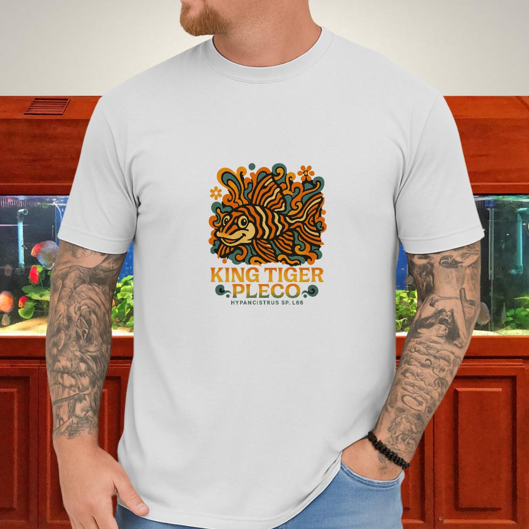 King Tiger Pleco Tee – Y2K Retro Wave Aquarium Design-T-Shirt-Fish & Friends Tees