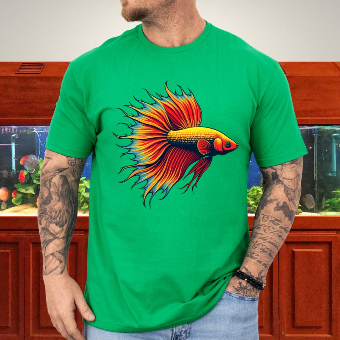 Bubbly Betta T-Shirt – Fiery Siamese Fighting Fish Design for Tropical Aquarium Lovers-T-Shirt-Fish & Friends Tees