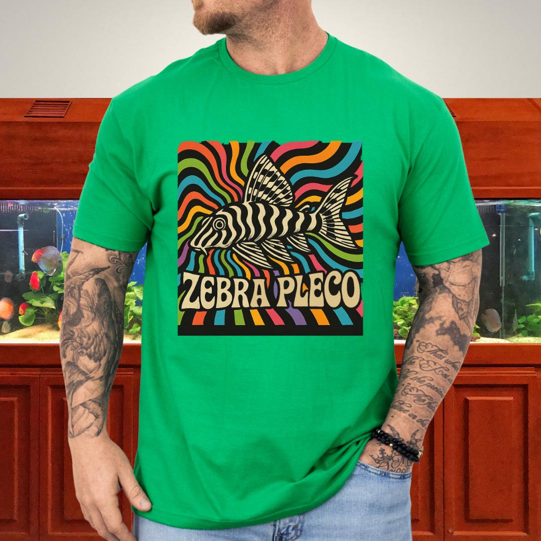 Zebra Pleco Tee – Psychedelic Rainbow Catfish Design