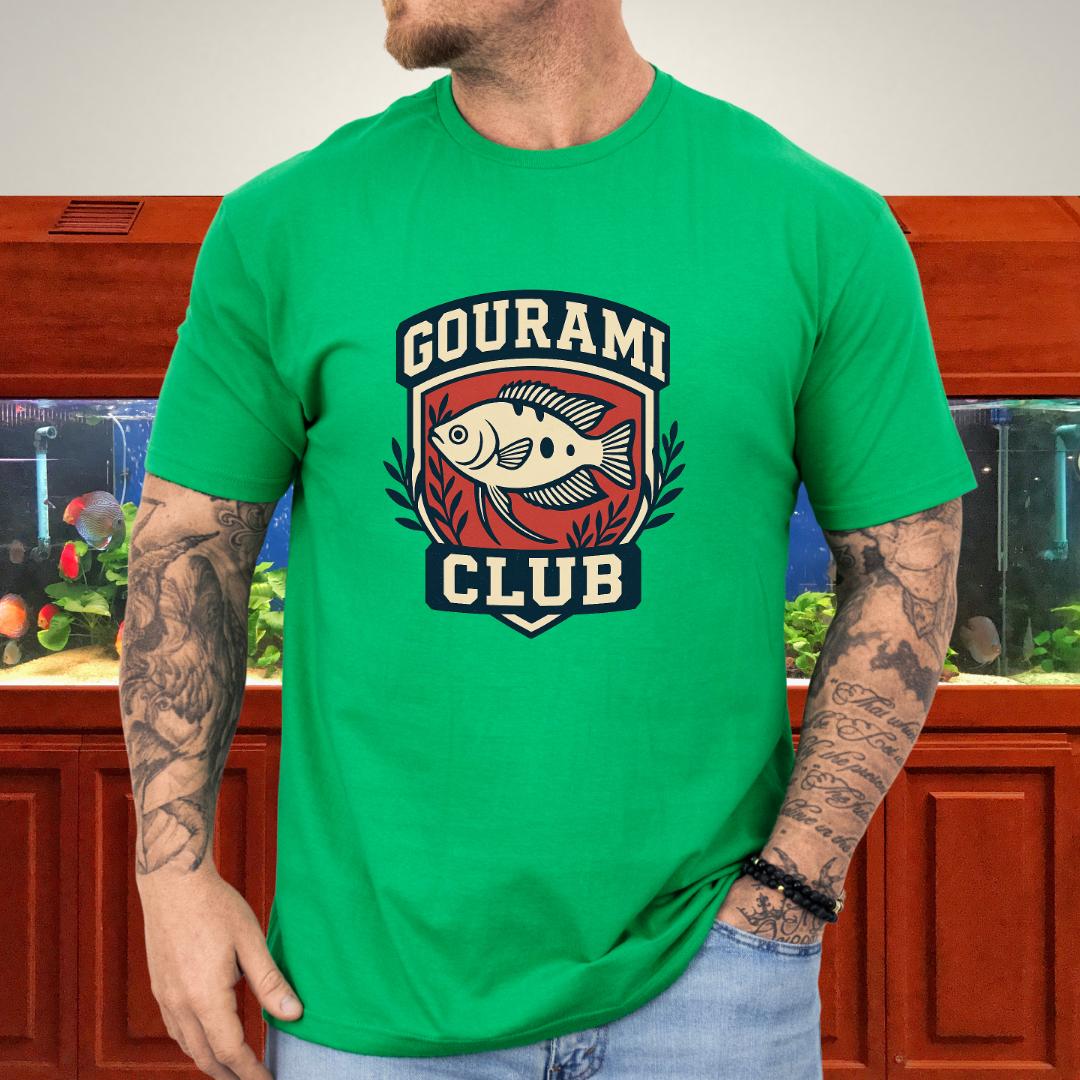 Gourami Club Tee – Retro Crest Three-Spot Gourami Design