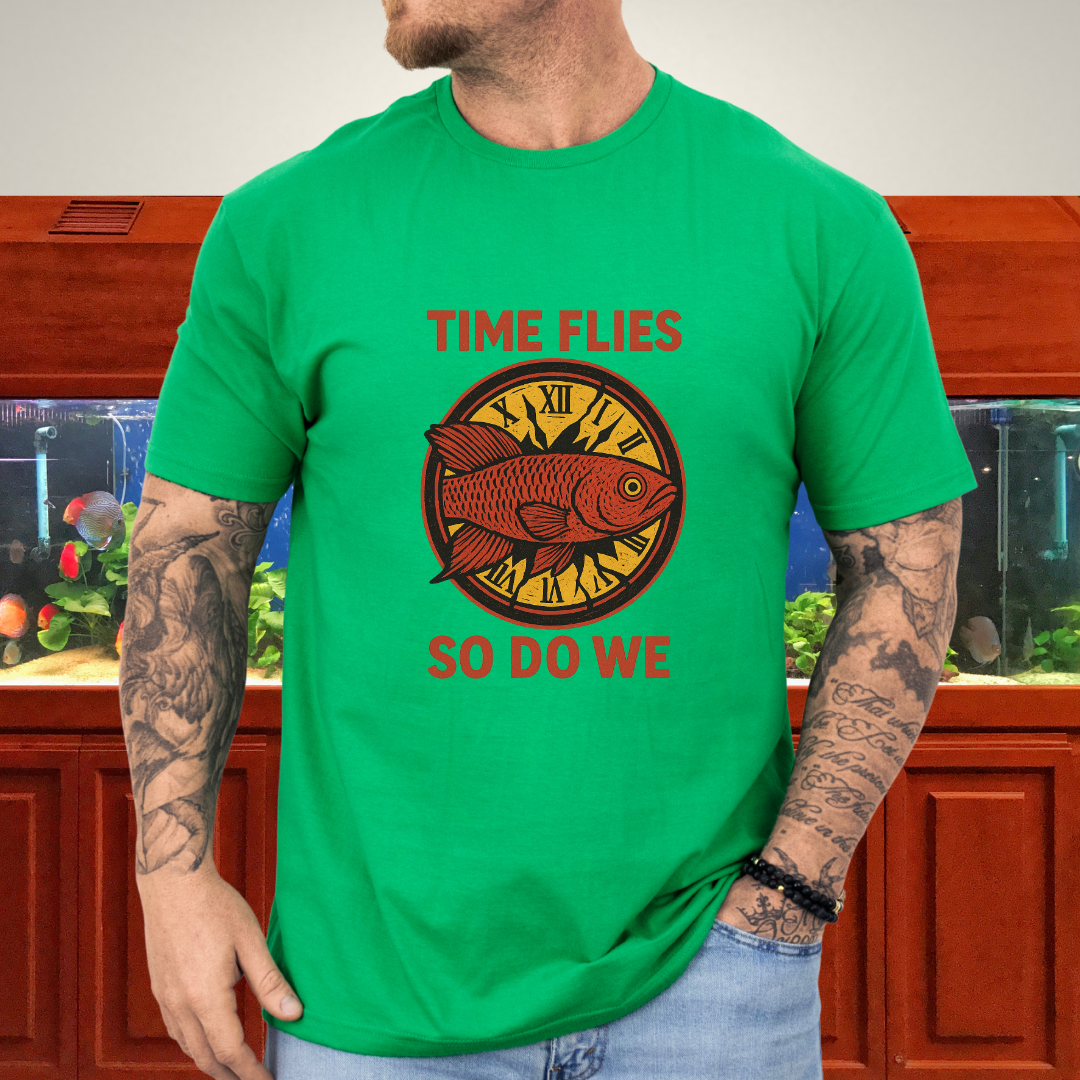 Time Flies, So Do We Tee – Guentheri Killifish Surreal Design