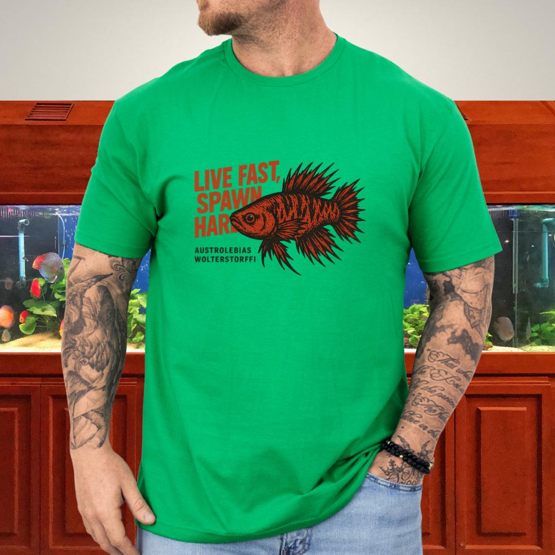 Live Fast, Spawn Hard Tee – Wolterstorffi Killifish Punk Design
