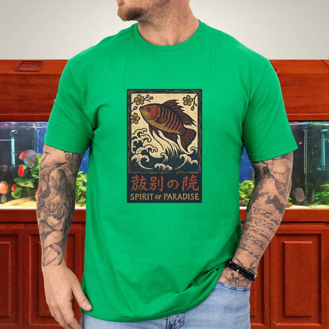 Spirit of Paradise Tee – Ukiyo-e Paradise Fish Wave Design