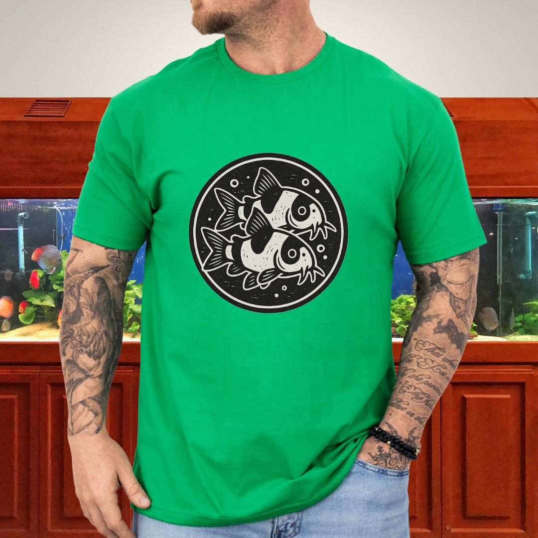 Double the Charm Tee – Panda Corydoras Retro Woodcut-T-Shirt-Fish & Friends Tees