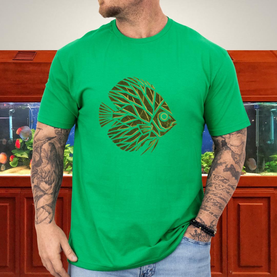 Leaf Vein Discus Tee – Modern Geometric Fish Design-T-Shirt-Fish & Friends Tees