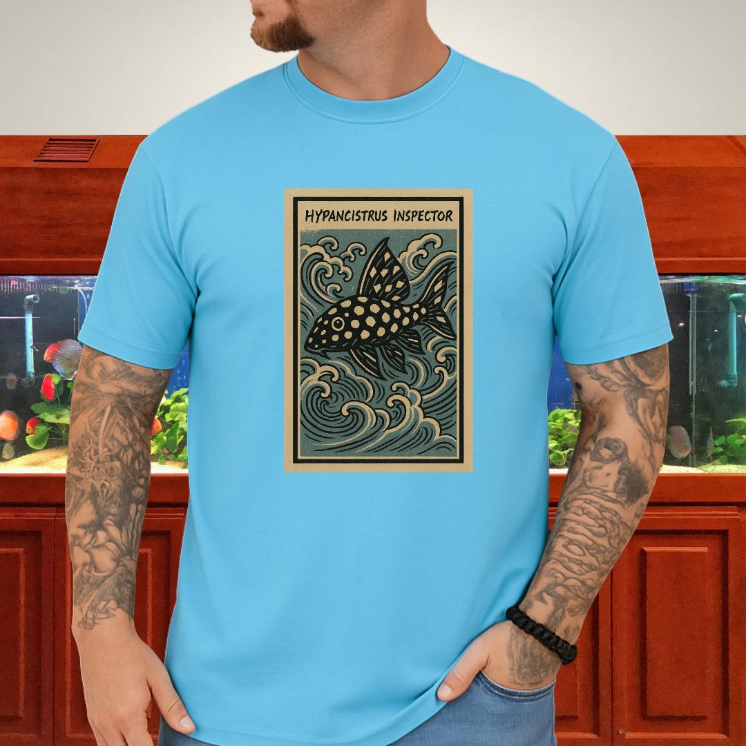 Snowball Pleco Tee – Ukiyo-e Woodblock Aquarium Art-T-Shirt-Fish & Friends Tees