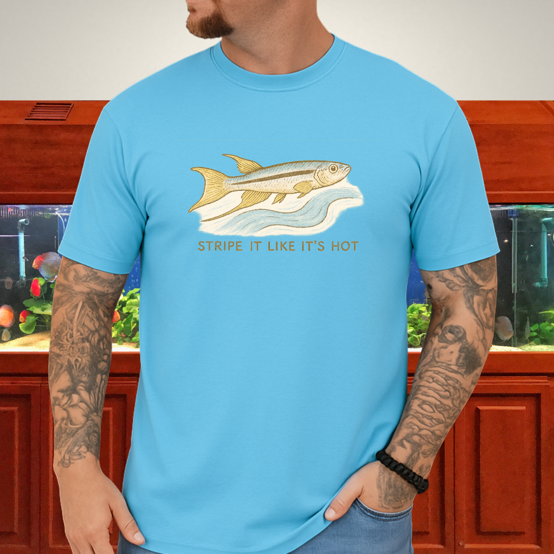 Stripe It Like It’s Hot Tee – Bivittatum Killifish Surreal Design