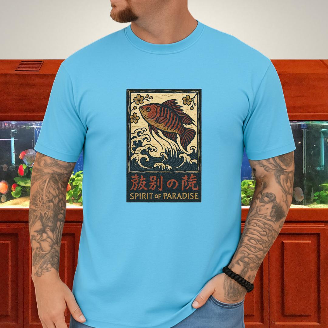 Spirit of Paradise Tee – Ukiyo-e Paradise Fish Wave Design