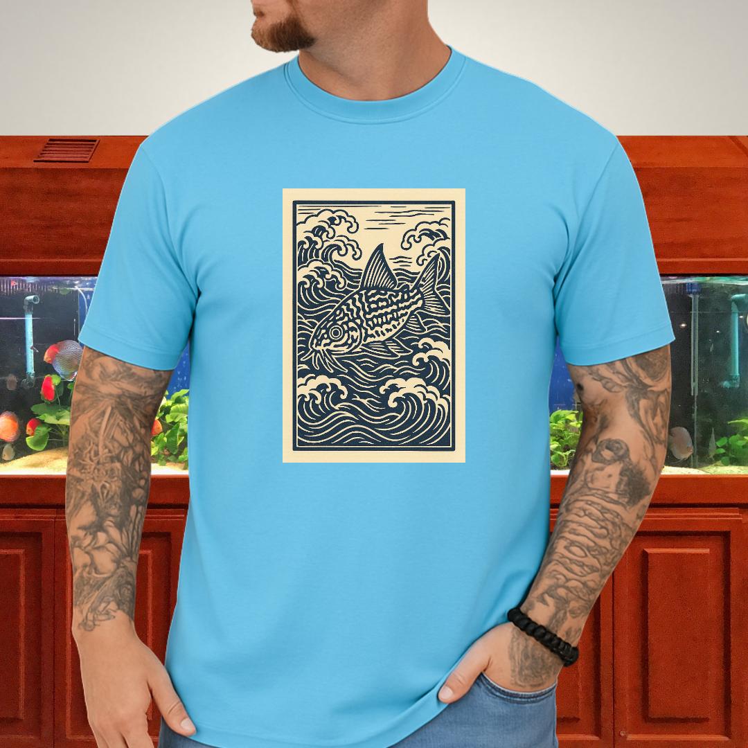 Ukiyo-e Trilineatus Tee – Japanese Wave Corydoras Design-T-Shirt-Fish & Friends Tees
