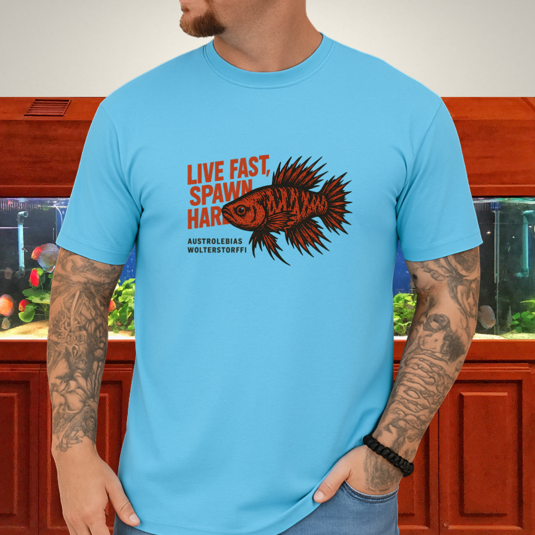 Live Fast, Spawn Hard Tee – Wolterstorffi Killifish Punk Design