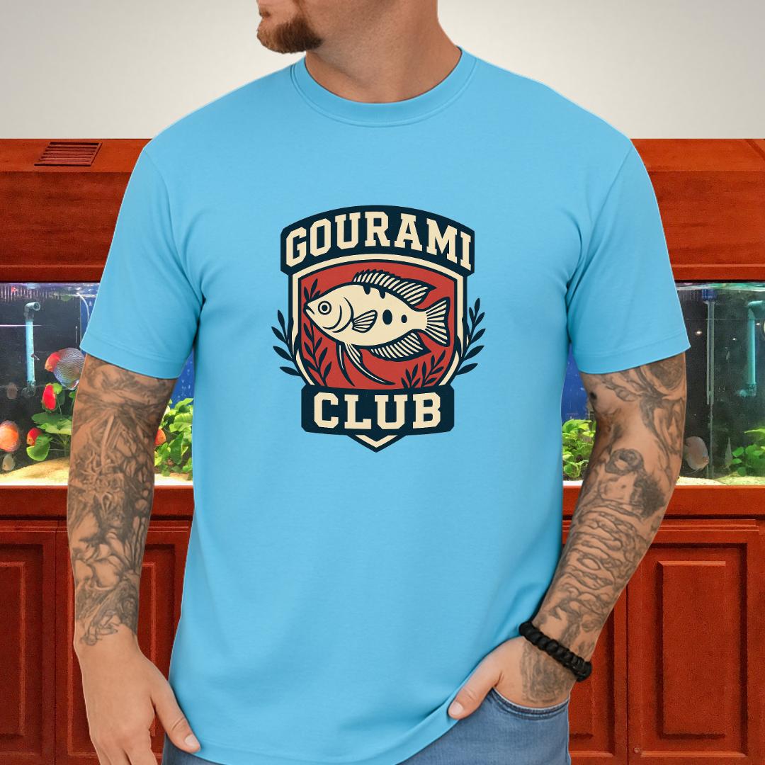 Gourami Club Tee – Retro Crest Three-Spot Gourami Design