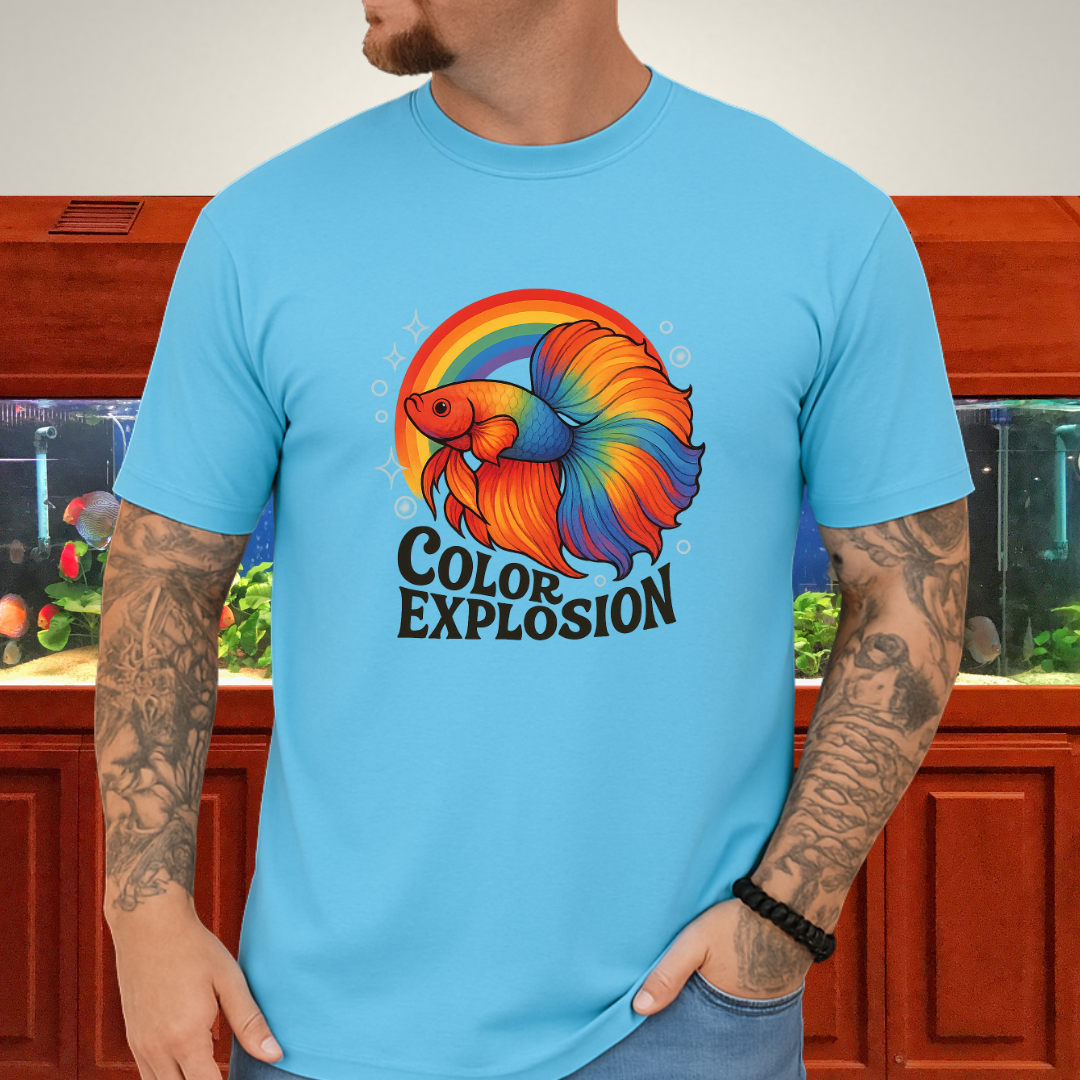 Color Explosion Rainbow Betta Fish T-Shirt