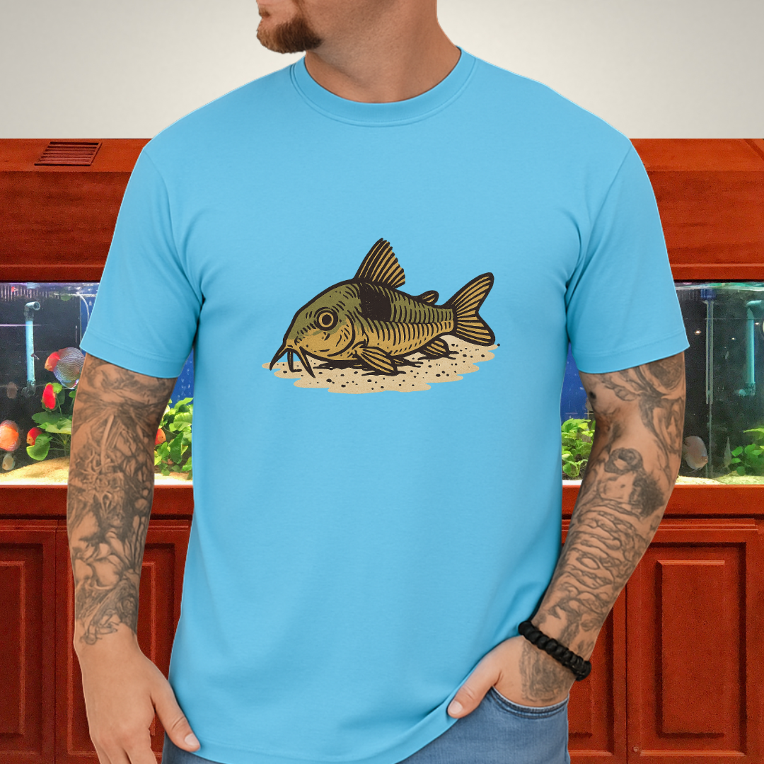 Bronze Corydoras Tee – Realistic Sand Rest Design