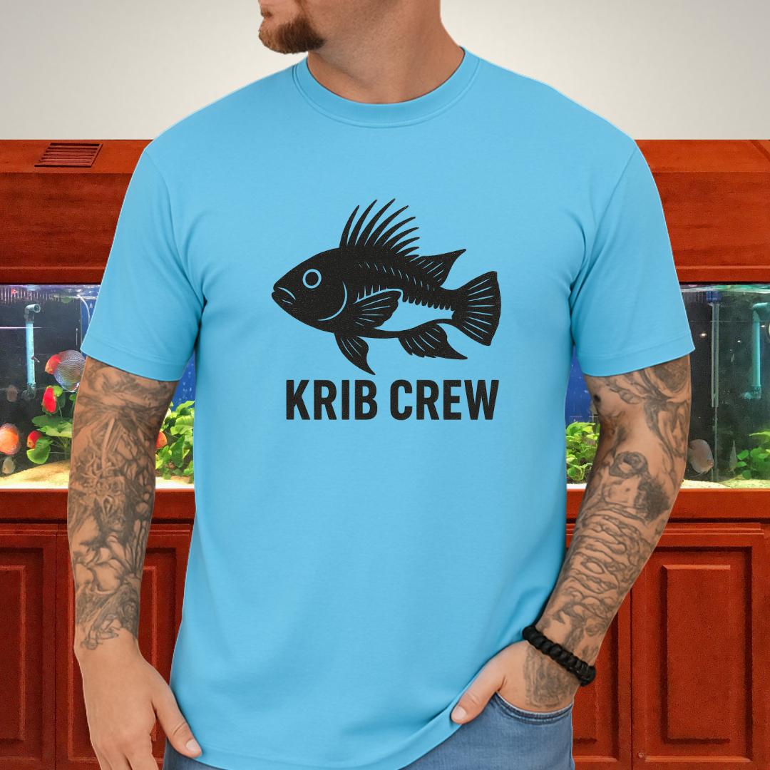 Krib Crew Tee – Minimal Monochrome Kribensis Logo Design-T-Shirt-Fish & Friends Tees