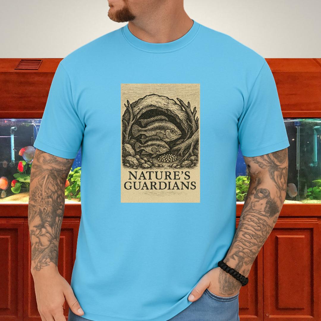 Nature’s Guardians Tee – Kribensis Pair Woodcut Illustration-T-Shirt-Fish & Friends Tees