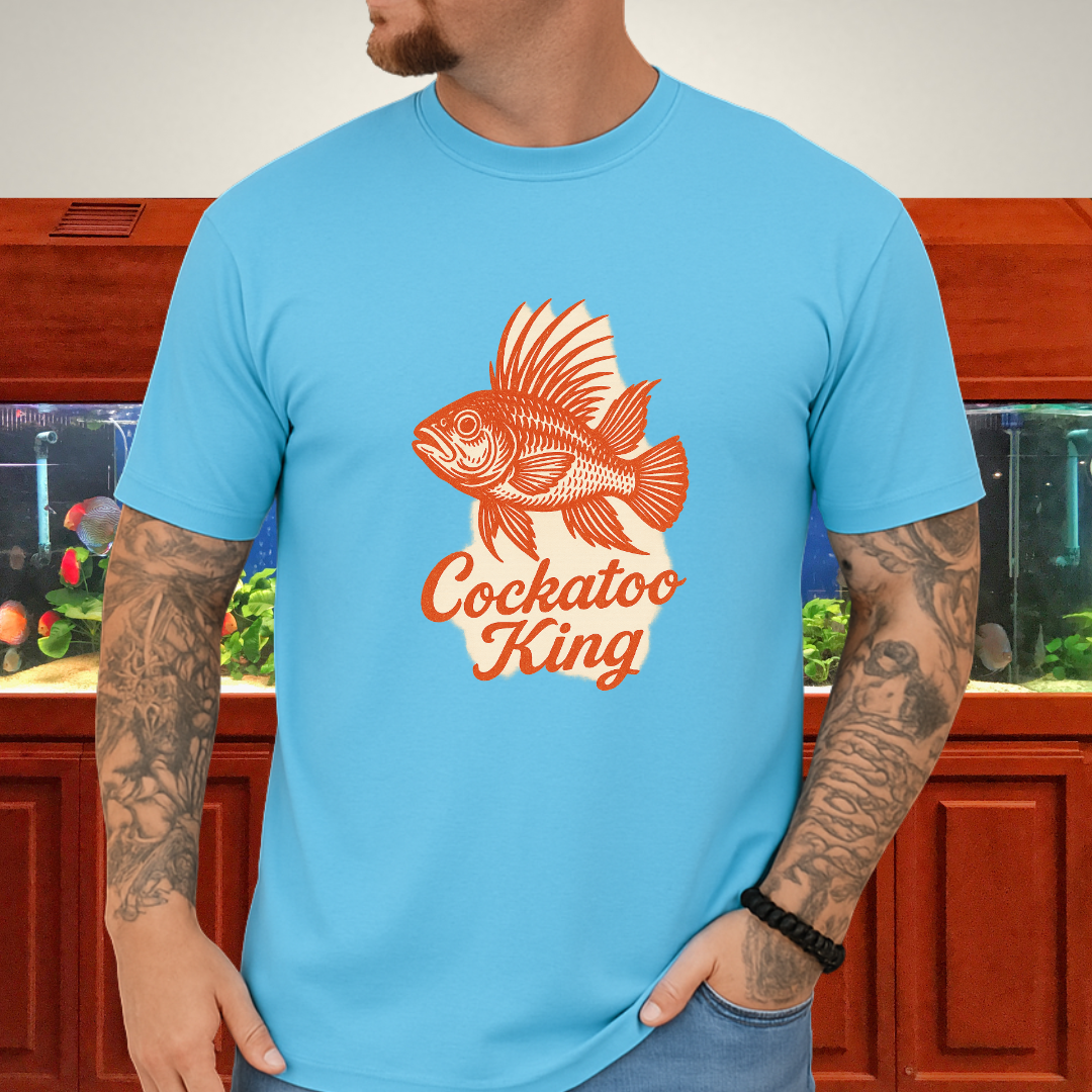 Cockatoo King Tee – Retro Apistogramma Letterpress Design