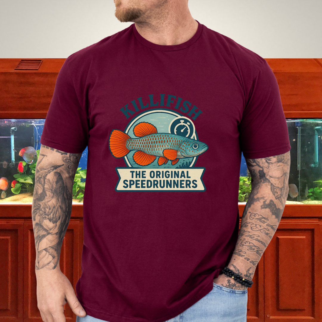Original Speedrunners Tee – Korthausae Killifish Badge Design