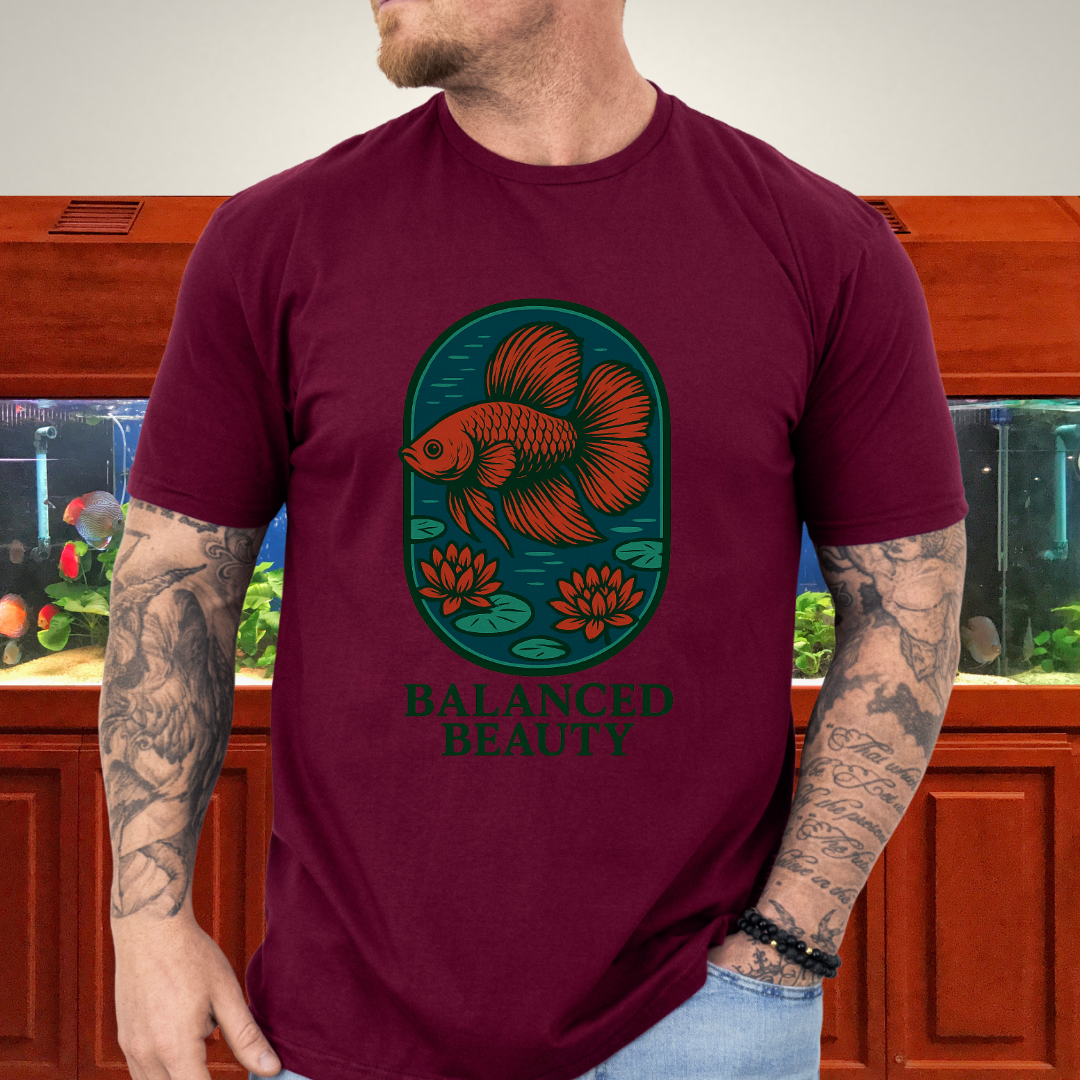 Balanced Beauty Betta Fish T-Shirt – Double Tail Design with Lotus