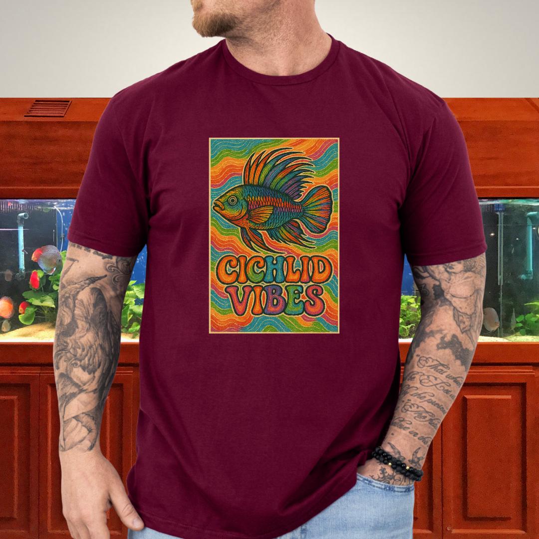 Cichlid Vibes Tee – Groovy Rainbow Apistogramma Design-T-Shirt-Fish & Friends Tees