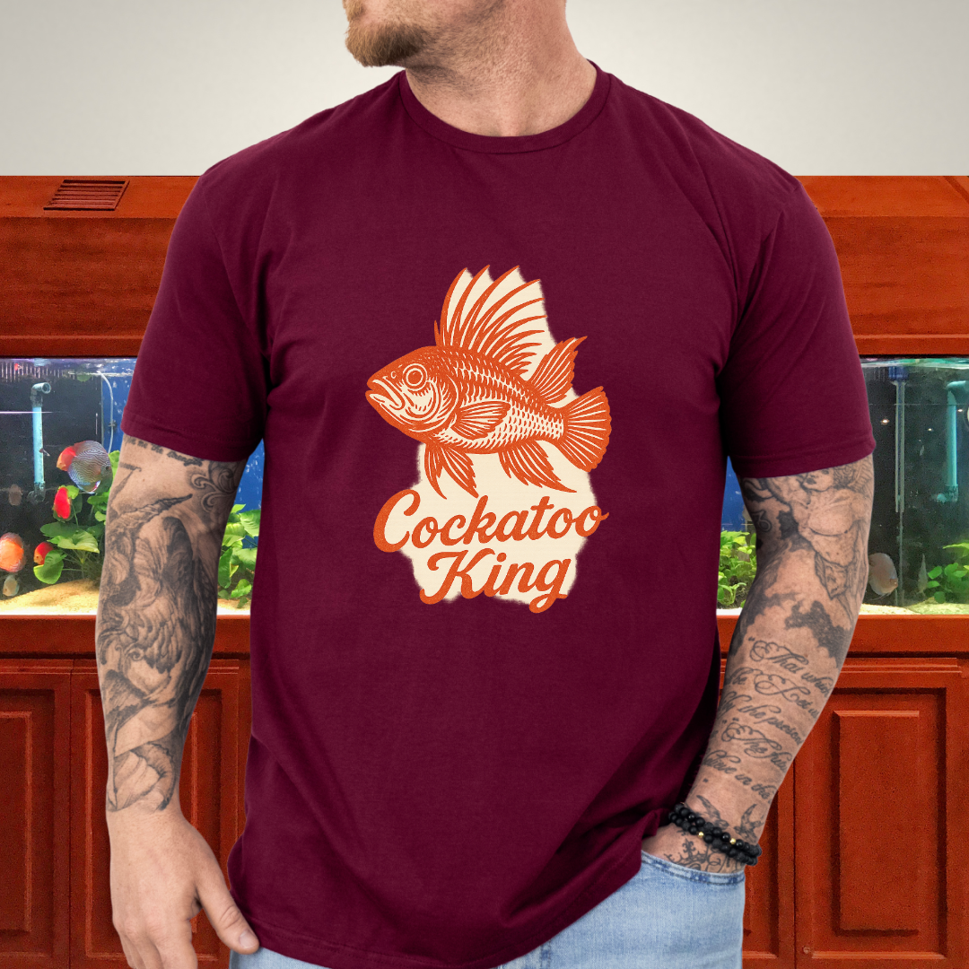 Cockatoo King Tee – Retro Apistogramma Letterpress Design
