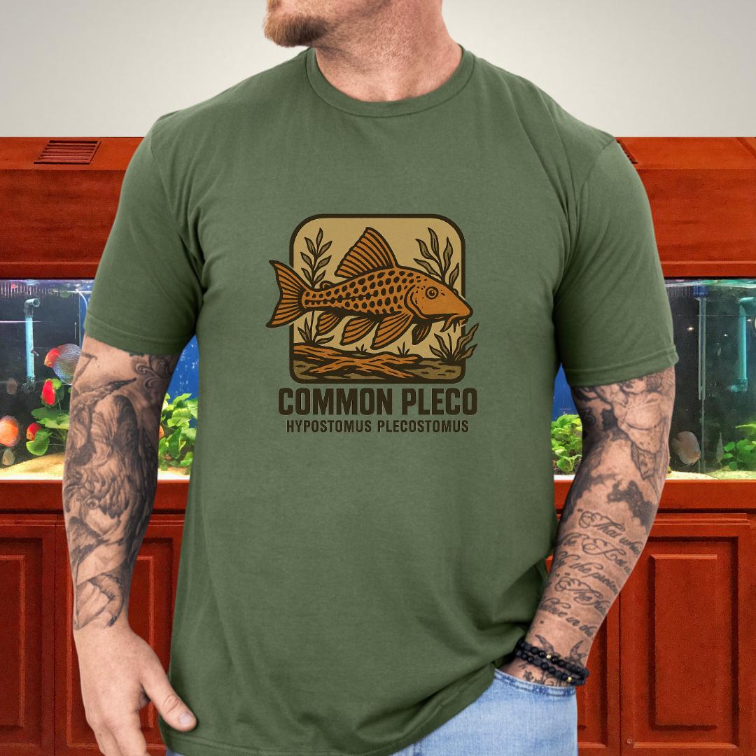 Common Pleco Shirt – Nostalgic Retro Aquarium Style-T-Shirt-Fish & Friends Tees