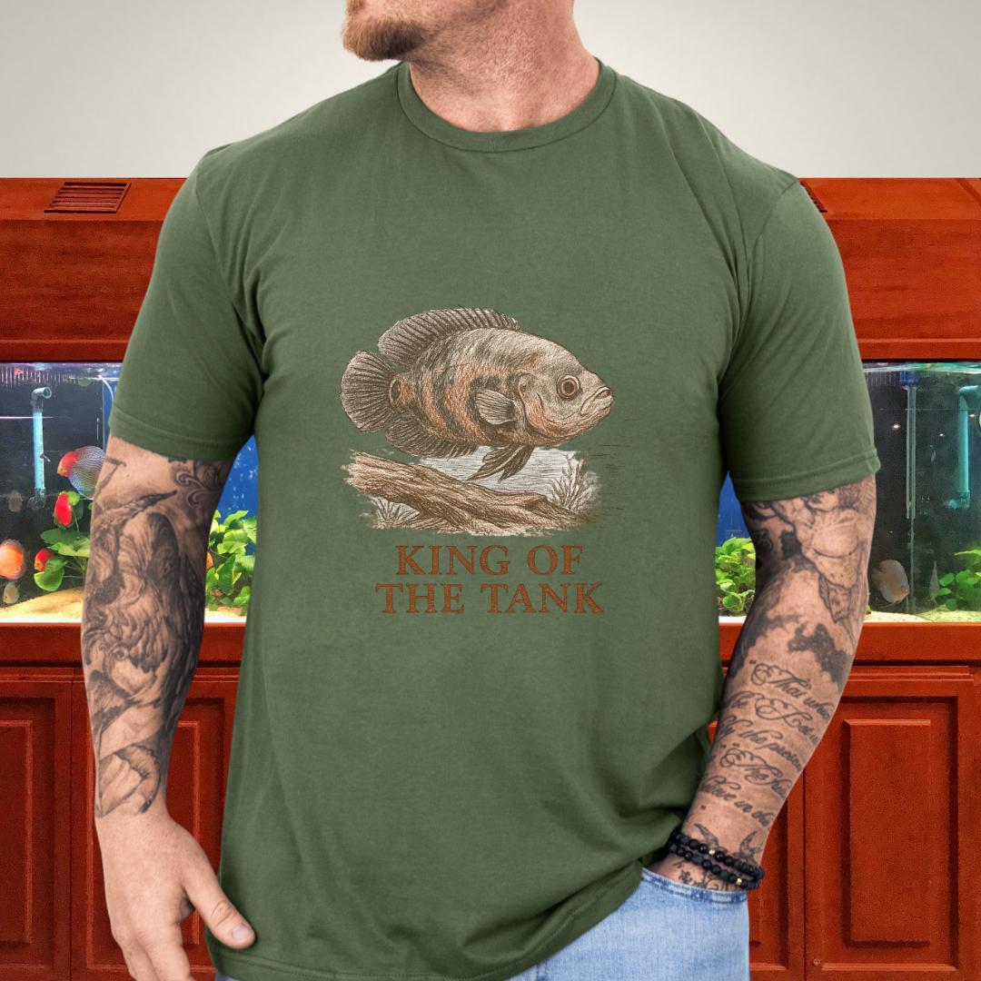 Oscar Fish T-Shirt – King of the Tank Sketch Design for Cichlid Aquarium Lovers-T-Shirt-Fish & Friends Tees