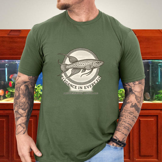 Elegance in Every Fin Tee – Lyretail Killifish Crest Design