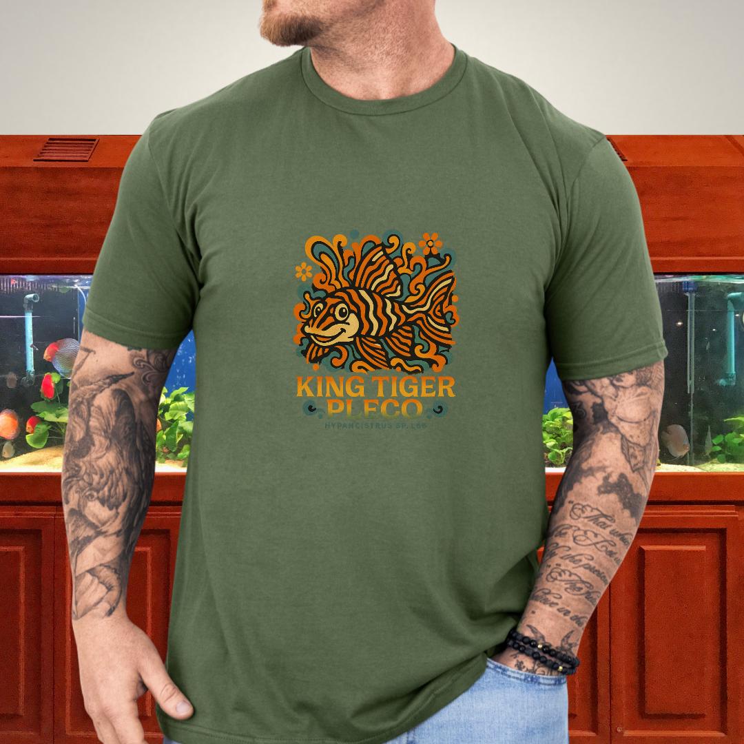 King Tiger Pleco Tee – Y2K Retro Wave Aquarium Design-T-Shirt-Fish & Friends Tees