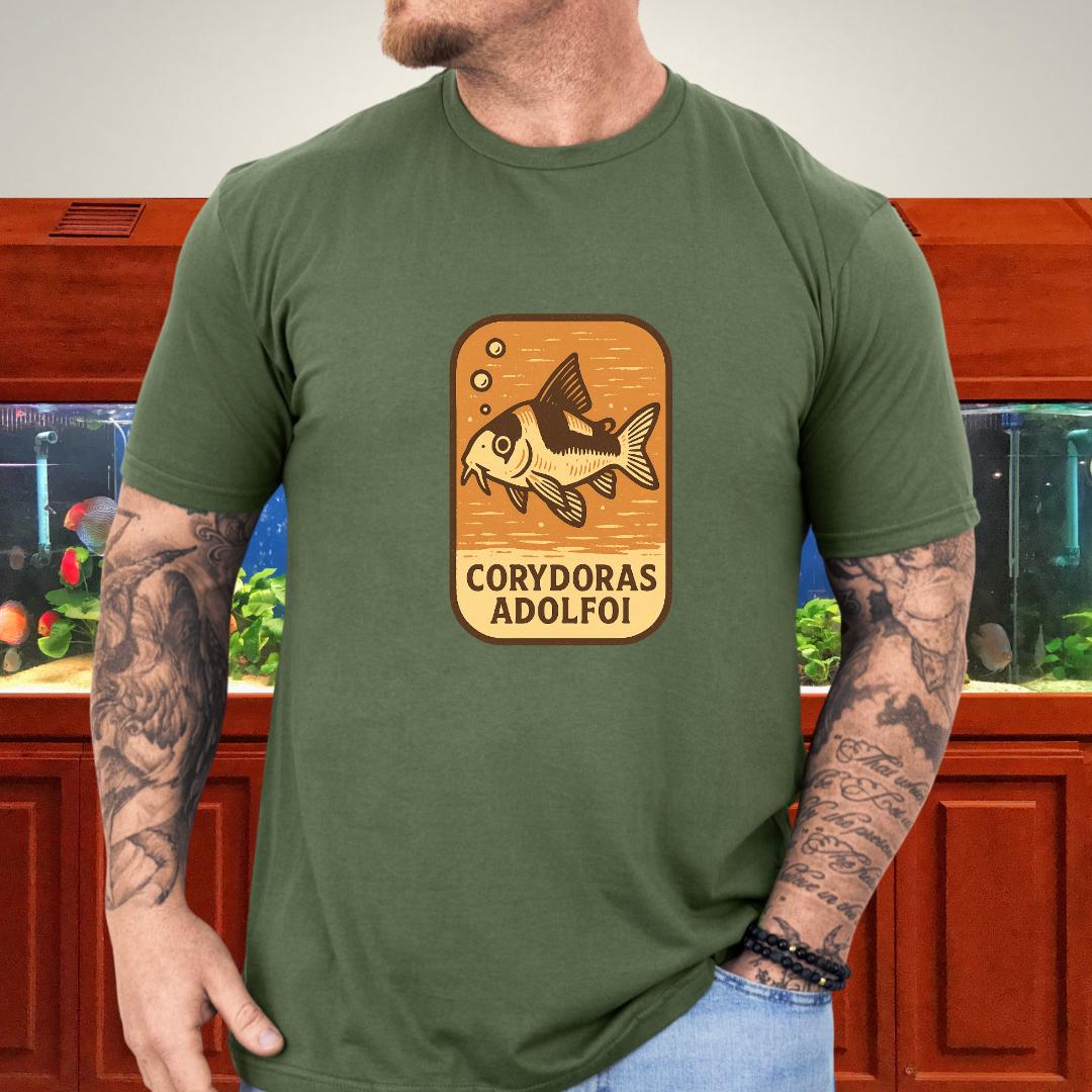 Retro Hover Tee – Corydoras Adolfoi Woodcut Style-T-Shirt-Fish & Friends Tees