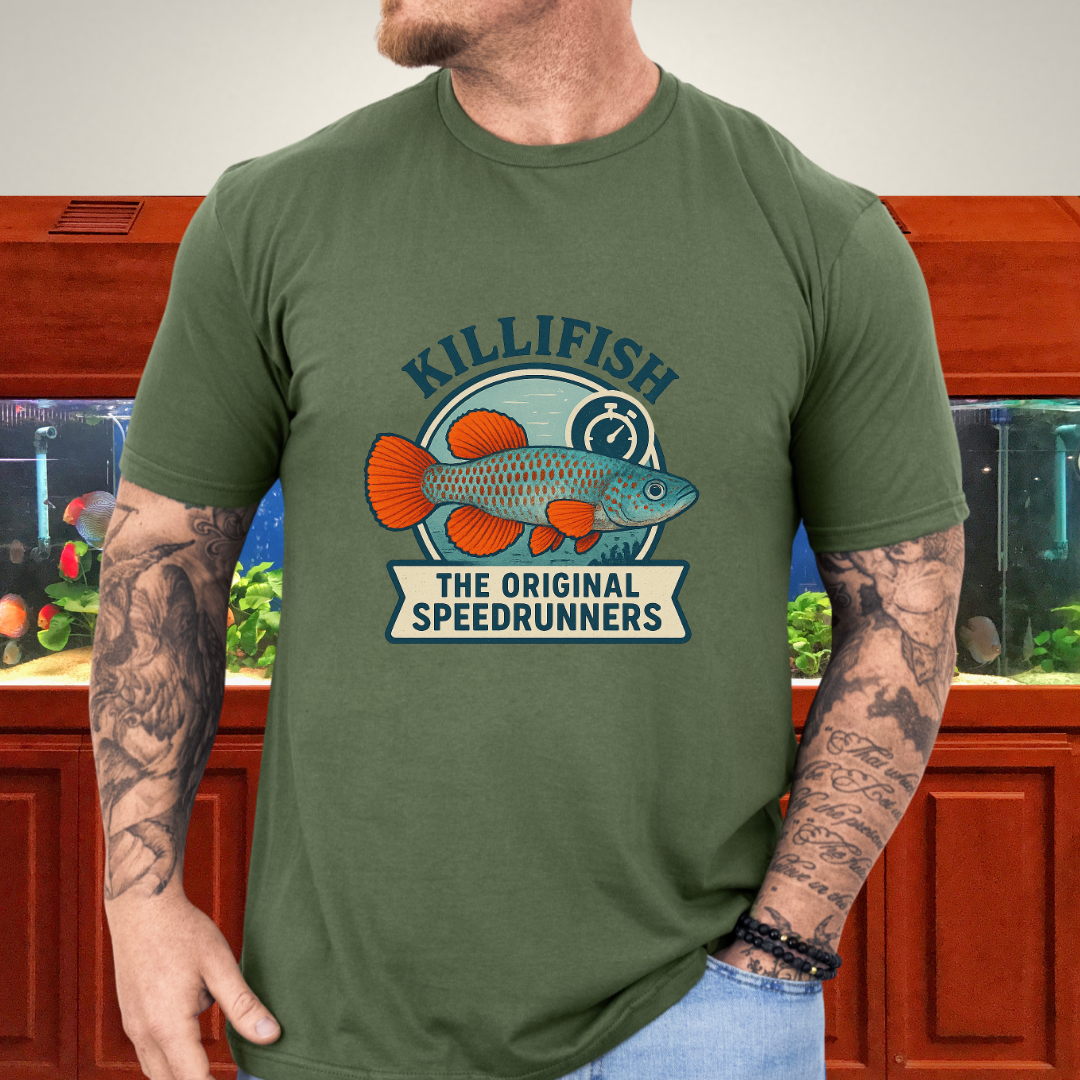 Original Speedrunners Tee – Korthausae Killifish Badge Design