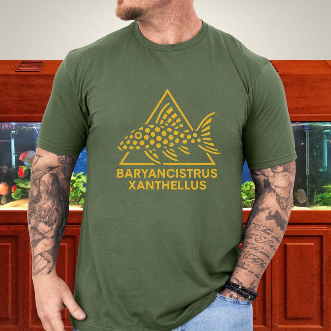 Gold Nugget Pleco Tee – Geometric Logo Catfish Design-T-Shirt-Fish & Friends Tees