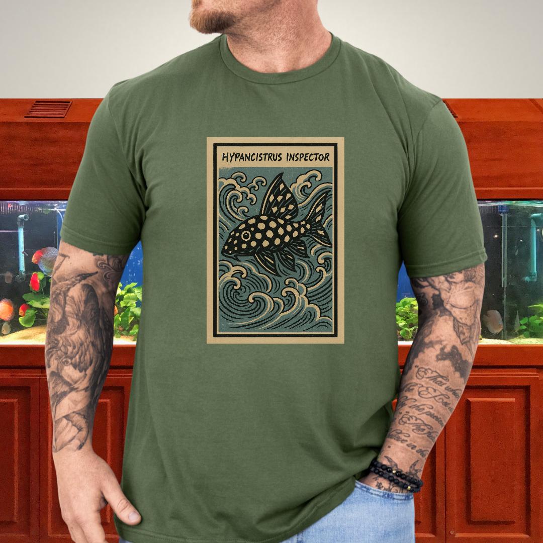 Snowball Pleco Tee – Ukiyo-e Woodblock Aquarium Art-T-Shirt-Fish & Friends Tees
