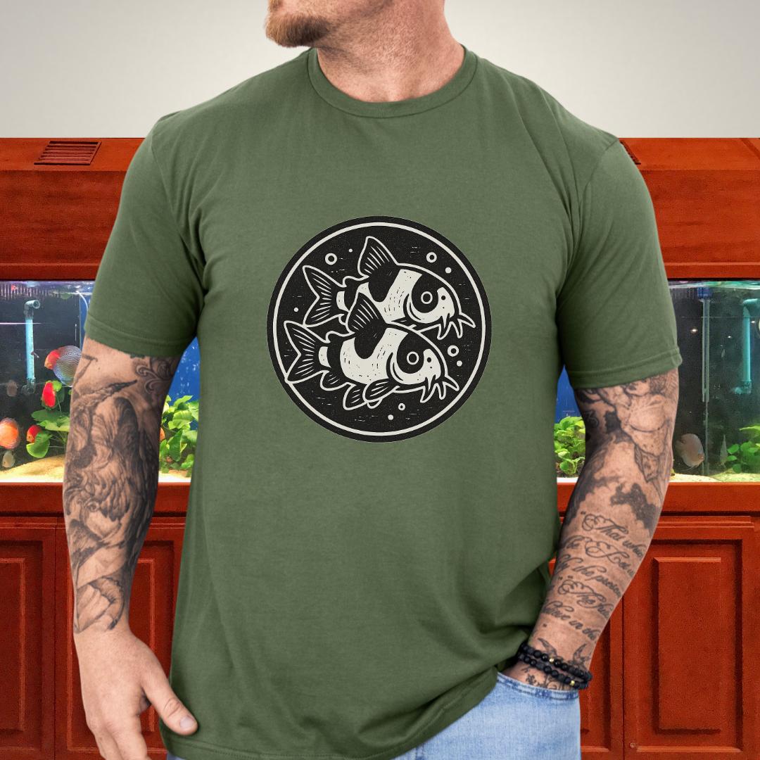 Double the Charm Tee – Panda Corydoras Retro Woodcut-T-Shirt-Fish & Friends Tees