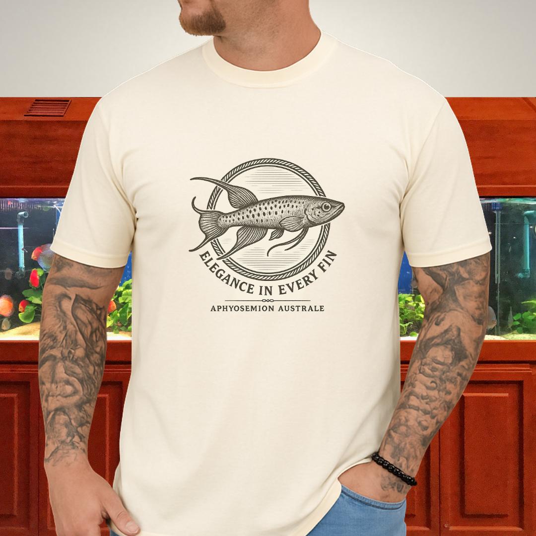 Elegance in Every Fin Tee – Lyretail Killifish Crest Design