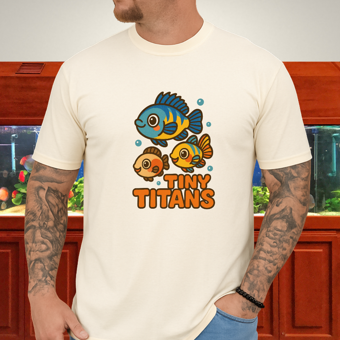 Tiny Titans Tee – Kawaii Dwarf Cichlid Cartoon Design