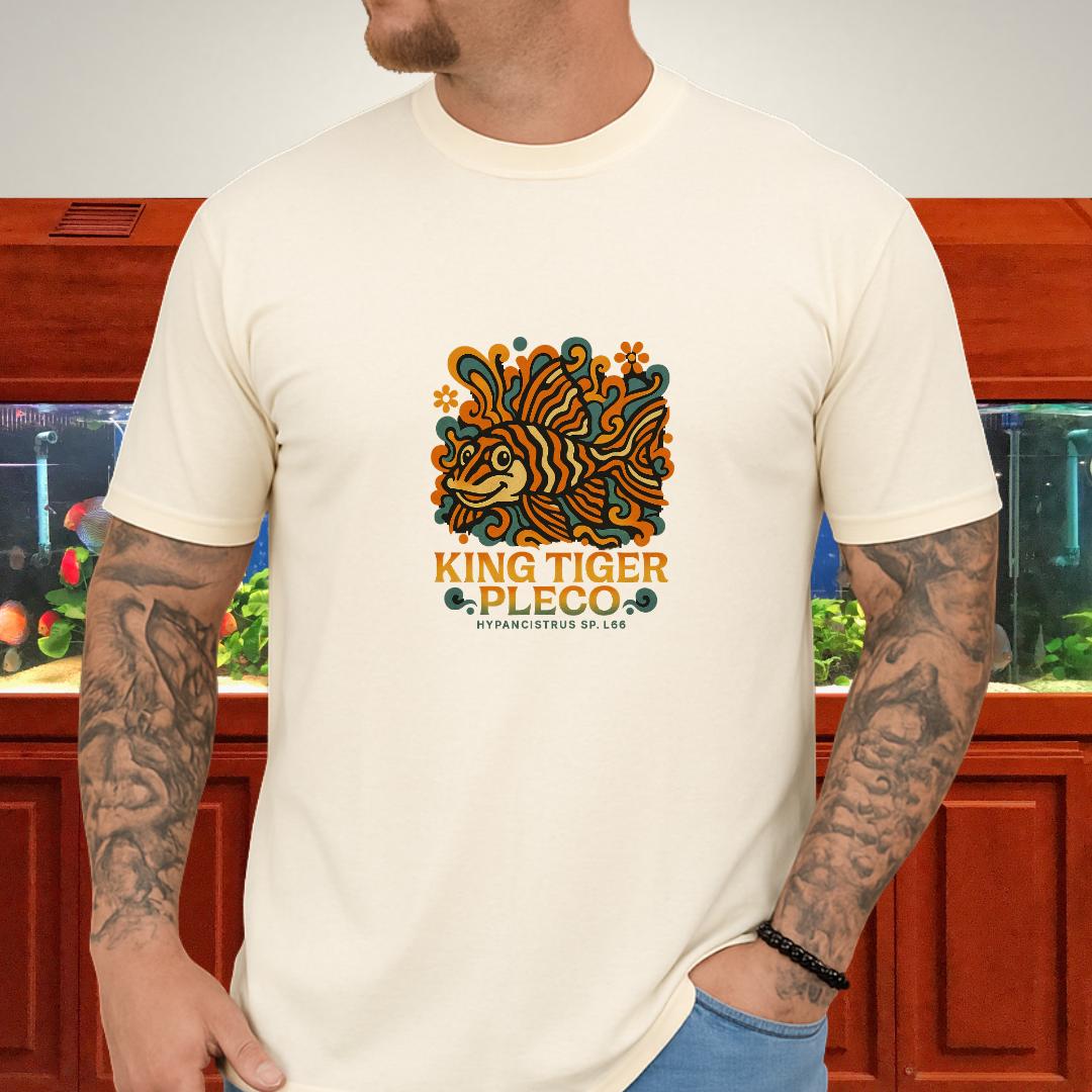 King Tiger Pleco Tee – Y2K Retro Wave Aquarium Design-T-Shirt-Fish & Friends Tees