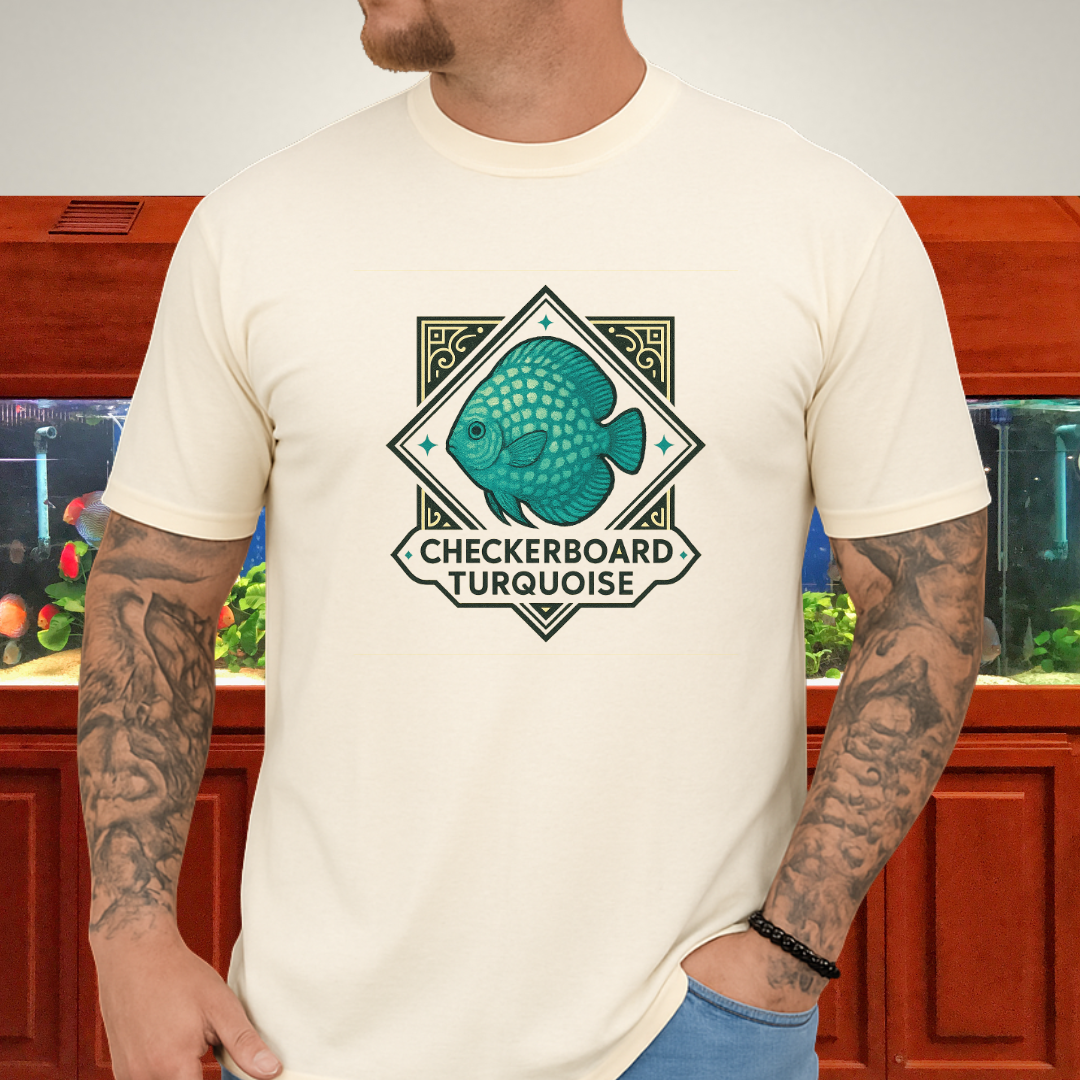 Checkerboard Turquoise Discus Nostalgia T-Shirt
