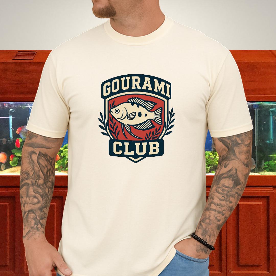 Gourami Club Tee – Retro Crest Three-Spot Gourami Design