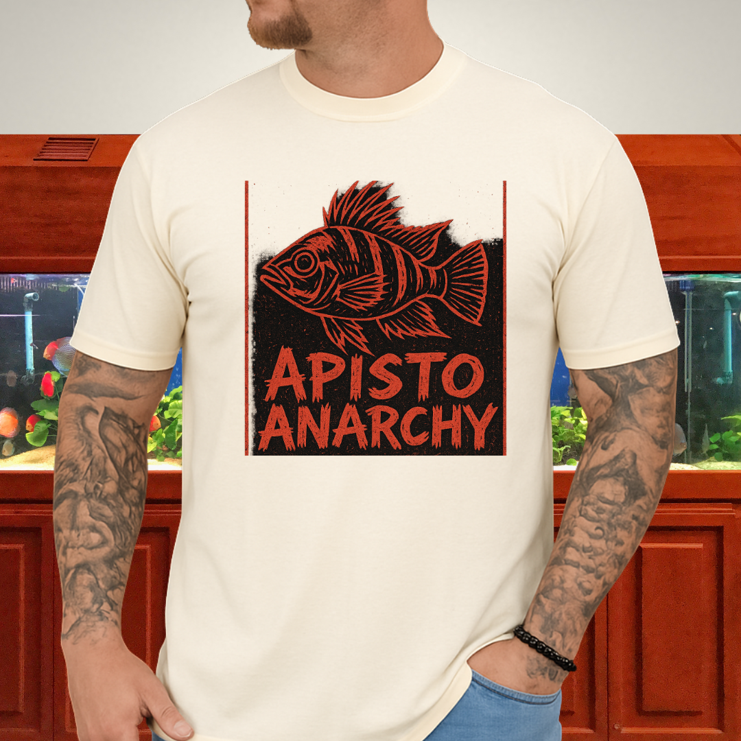 Apisto Anarchy Tee – Punk Band Poster Cichlid Design