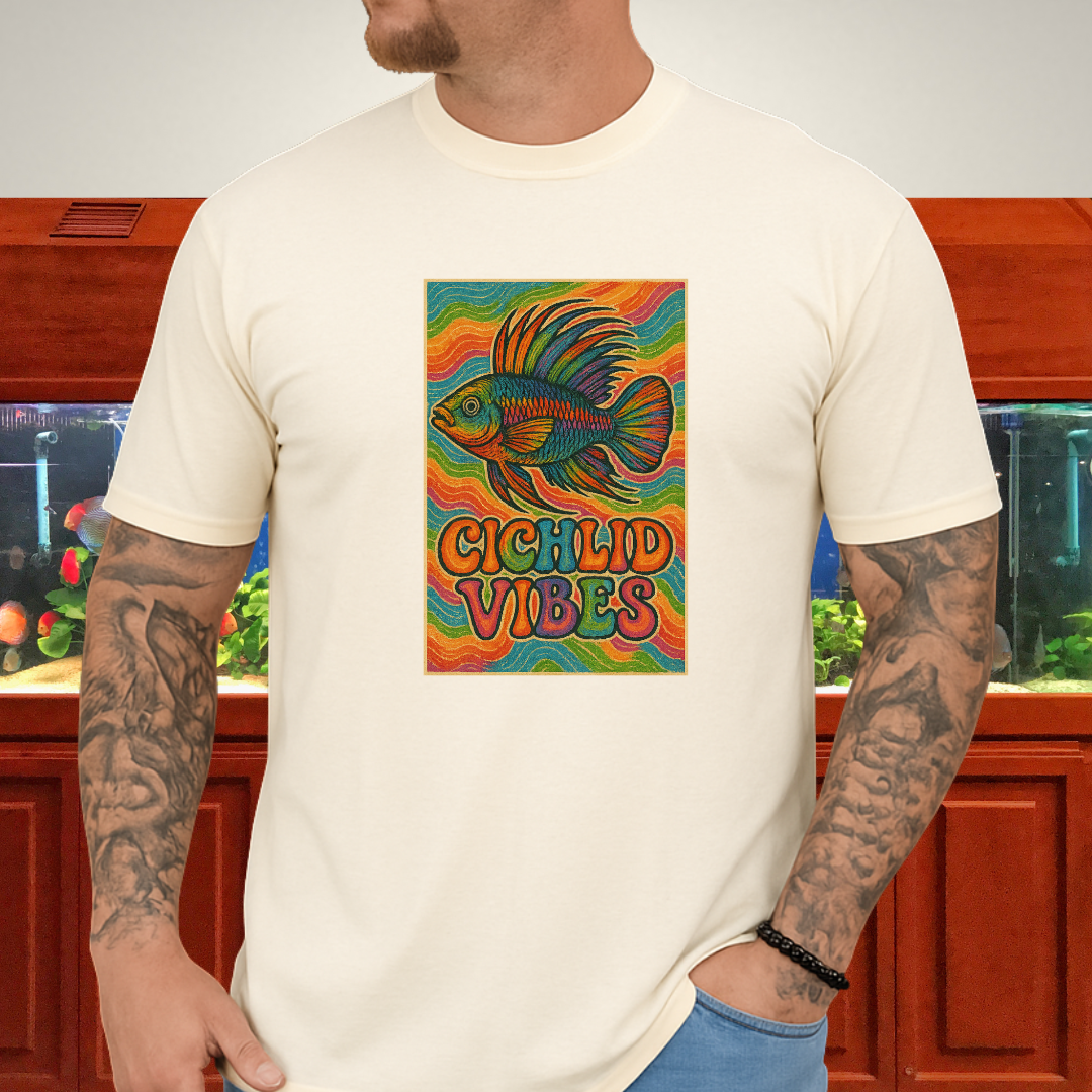Cichlid Vibes Tee – Groovy Rainbow Apistogramma Design