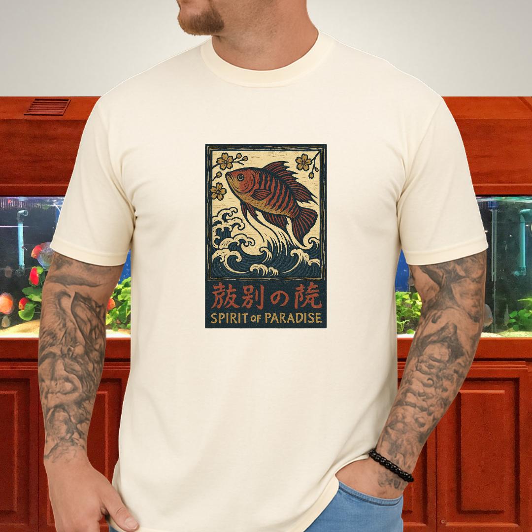 Spirit of Paradise Tee – Ukiyo-e Paradise Fish Wave Design